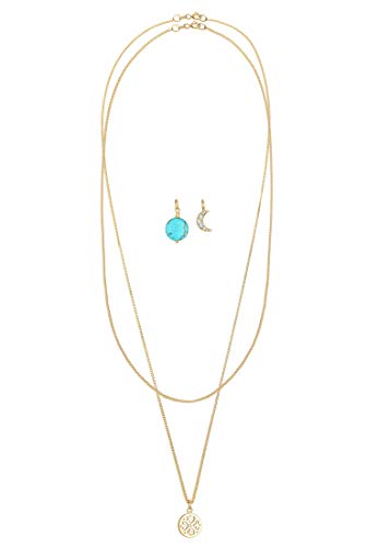 Elli Set da Donna Placcato Oro con Cristallo