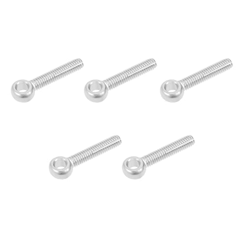 Image of METALLIXITY Shoulder Swing Lifting Bolt (M6x30mm) 5Pcs, 304 Stainless Steel Eye Bolts - for Home Renovation Fasteners, Silver