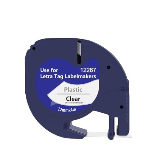 1PK 12mm LT ���x���e�[�v 91201 91200 12267 LT100H LT100T 200B ���x�����[�J�[����� 91202 91203 ���x���e�[�v�ƌ݊�������(Black on Clear 12267)