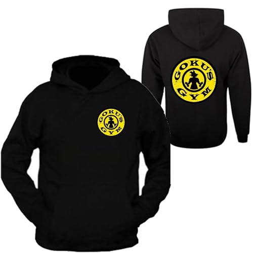 Gawx Tee Work Out Training Gokus Gym Dragonball Z Mens Unisex Black Hoodie and Sweatshirt (XL)