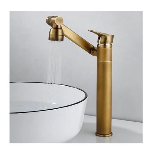 Grifo alto de baño anti-salpicaduras con agua fría caliente para renovar lavabos antiguos