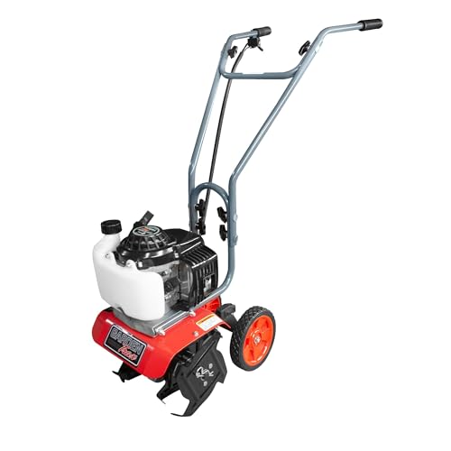 GardenTrax Upgraded 4-Cycle Tiller Mini Cultivator w/Adjustable Wheels