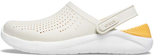 Crocs Literide Tamanco, Masculino, Bege (Stucco/Orange Sorbet), 40