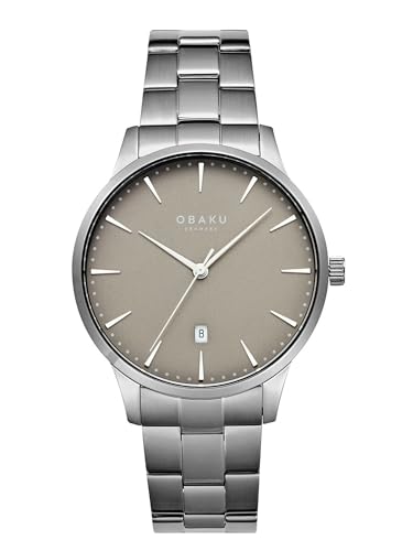 Image of Obaku Lyng Stor Smokey Quartz Grey Round Dial Men's Watch - V247XDUUSU