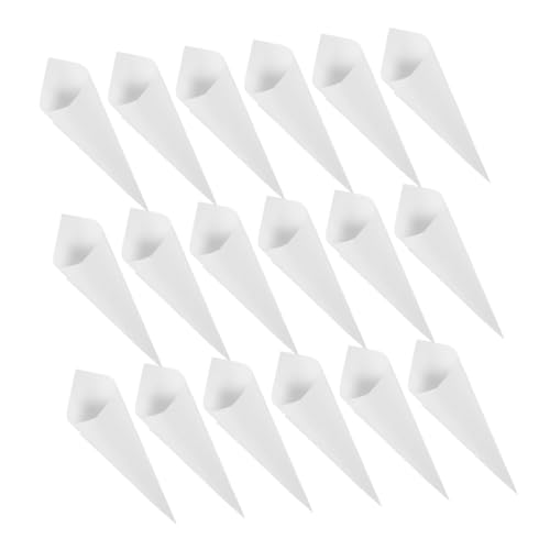 Conos de papel para confeti, 60 unidades, blanco miniatura 1