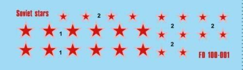 Decal Soviet Red Stars 1/100 Scale Foxbot 100-001-Scale Model Kit