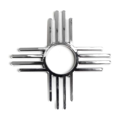 Image of Shine On Zia New Mexico Chrome Car Emblem | Car Decal Sticker | 3D Auto Badge