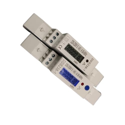 Compteur d'énergie rail Din monophasé 45A avec écran rétroéclairé bleu