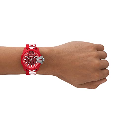 Diesel Nylon Baby Chief Analog Red Dial Men Watch-Dz4619, Red Band - Image 6
