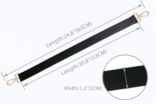 Image of 24.8 inch Leather Replacement Strap for Handbags Shoulder Bag with Metal Buckles