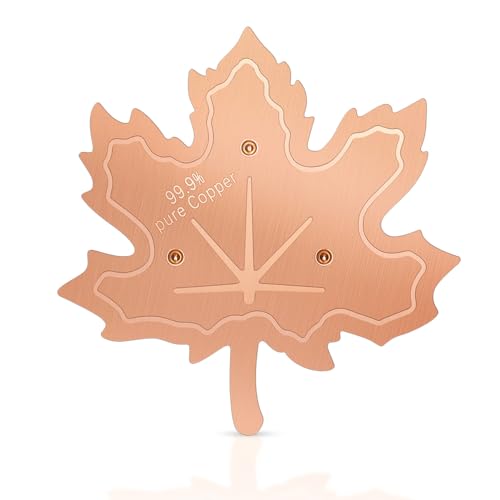 RGJ 99.99% Pure Copper Bird Bath Disk, 0.6mm Maple Leaf Bird Bath Purification Disk with Triple-Point Support for Physical Safe Clean Water All-Season, Universal Fit for Outdoor Birdbaths, Bowl