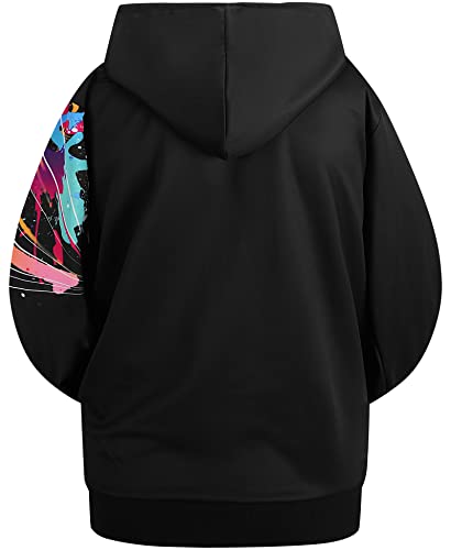 V Valanch Zipper Hoodies For Men Zip Up Sweatshirt Jacket With Hooded 3D Print Athletic Sweater With Designs Black Xl #TOP2