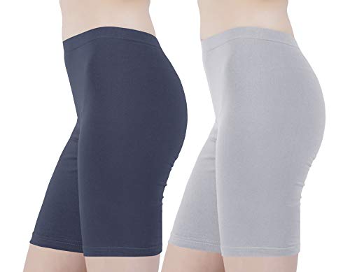Image of Buy That Trendz Cotton Lycra Tight Fit Stretchable Cycling Shorts Womens | Shorties for Active wear /Exercise /Workout /Yoga /Gym /Cycle /Running Red Grey Combo Pack of 2