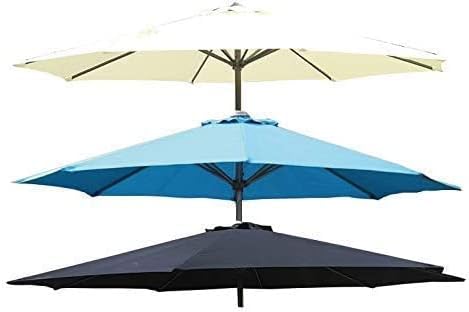 Umbrellas 9ft/2.7m Garden Patio Umbrella - Outdoor Market Table Umbrella with Crank for Garden, Deck, Backyard and Pool Side (7 Colors Optional) (Color : Khaki, Size : 9ft/270cm) (Blue ?9ft/270cm)