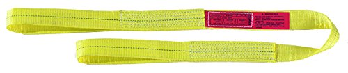 Lift All EE1801DFX6 Polyester Web Eye and Eye Sling, Flat Eye, 1-ply, 1" x 6',Yellow #1