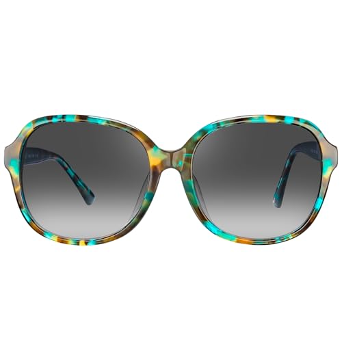 CARFIA Large Curved Acetate Polarized Sunglasses for Women UV Protection, Retro Fashion Ladies Shades Driving Safety Eyewear