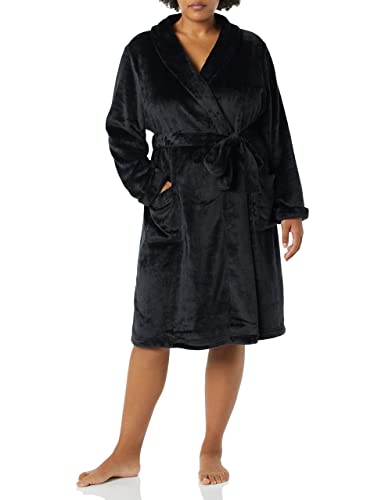 Amazon Essentials Women's Mid-Length Plush Robe (Available In Plus Size), Black, X-Large #TOP3