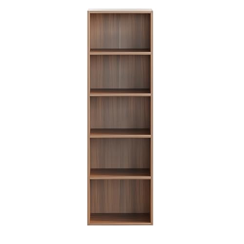 Image of FURNEASER Tall Bookshelf Bookcase for Living Room | Engineered Wood Open Storage Rack | Display Shelf Organizer for Bedroom, Office & Home (Exotic Teak)