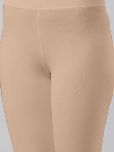 Image of JUNEBERRY Cotton Lycra Skinny Fit Leggings for Women & Girls (Sizes: S to 2XL) (Colors: Black, Beige, White, Grey, Brown, Pink & Wine)