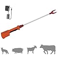 Rechargeable Waterproof Cattle Prod for Cows Hogs Sheep Large Dogs Electric Livestock Prod with 23" Length Flexible Shaft, Total Length 33.5 inch