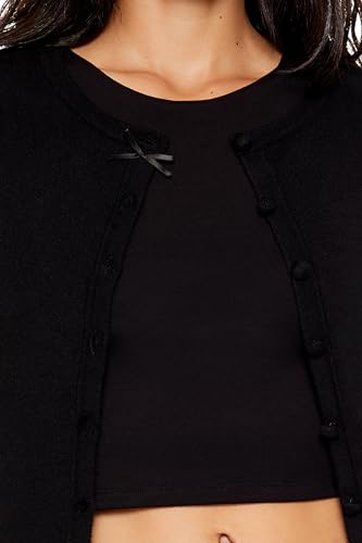 Forever 21 Womens Bow Cropped Cardigan Sweater3