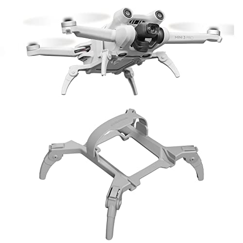 Linghuang Mini 3 Pro Landing Gear Extender pliable avec pieds d'atterrissage surélevés de 30 mm de hauteur pour accessoires de drones DJI Mini 3 Pro (gris)