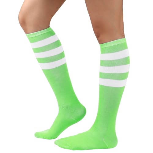 Image of DRESHOW 3 Pairs Cotton Knee High Socks for Women Solid Knit Knee Long Stocking Leg Warmer All Season Gift
