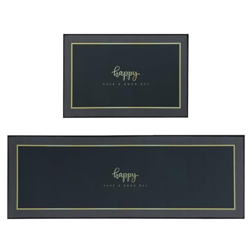 LHHMZ Küchenteppich 2 Stück Rutschfester Küchenteppich Waschbare Küchenmatten-Sets für Küchenflur, Eingangsbereich und Esszimmer, 43x75cm + 43x120cm