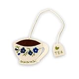 Embroidered Teacup Bookmark with Floral Design – Cute Tea Cup Bookmark for Book Lovers, Readers & Teachers – Unique Gift for Women, Tea Lovers & Bookworms
