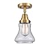 Innovations 447-1C-BB-G194 Transitional One Light Flush Mount from Franklin Restoration Collection in Brass Finish,