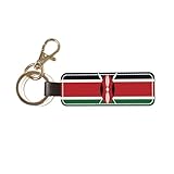 WXZYFP Llavero de coche con diseño de bandera de Kenia con personalidad creativa, llavero simple para hombres y mujeres, cordón para parejas.