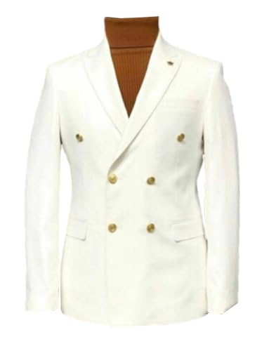 Blazer Homme Double Boutonnage aux Revers de Pointe Haut de Gamme
