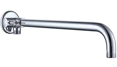 All Metal Wall-mount Diverter with Rainfall Shower Extension Arm and Shower Flange, 14 Inches Away from The Wall Perfect for Handheld Shower Head and Rainfall Shower Head (14\", Chrome)
