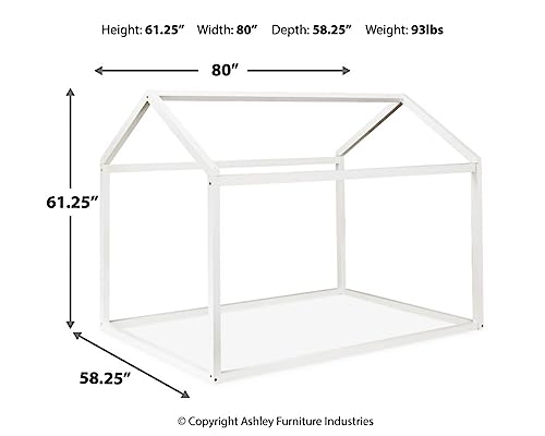 Signature Design By Ashley Flannibrook Contemporary House Bed Frame, Full, White #TOP2