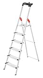 HAILO 8040-607 - Escalera de tijera de aluminio con peldaño ancho XXL EasyClix (6 peldaños)