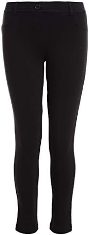 Nautica girls School Uniform Stretch Interlock Jegging Leggings, Black, 7 US