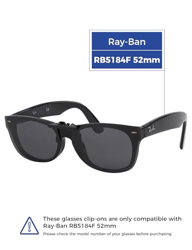 Polarized Clip-on Sunglasses for Ray-Ban RB5184F 52-18 for Men Women UV Protection-Black2
