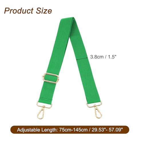 Image of uxcell Wide Shoulder Strap, 3.8cm Green Adjustable Purse Strap Replacement Crossbody Strap for Shoulder Bag Handbag, Light Gold Pull Core Buckle
