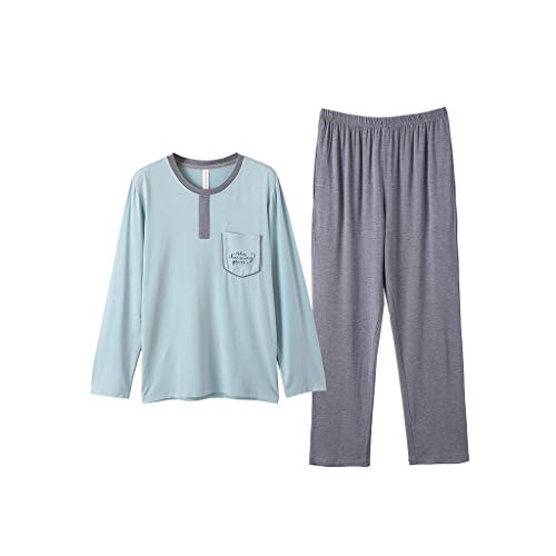 CPPI-1 Herren Rundhals Pyjama Set Modal für Herren Langarm PJs Cover
