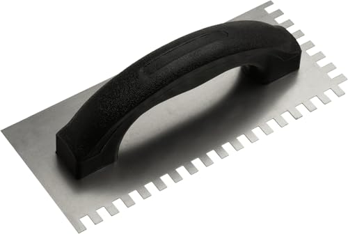 Image of HiFam Notch Trowel | Economy Square Notch Trowel Set | Notch Trowel for Fixing Tiles, Granite, Marble | Flooring Tile Installation Trowel | Notch Size : 6 mm & 10 mm (1 /2-Inchx & 1 /4-Inchx) | 2 PCs |