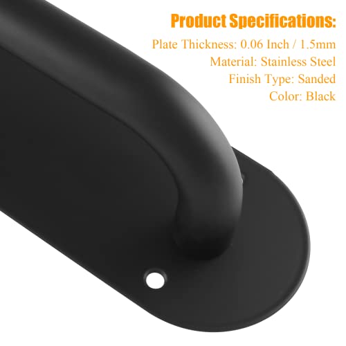 Bivethoi 2Pcs 8 Inch Closet Barn Door Handle With Plate, Black Sliding Cabinet Door Handle Stainless Steel Garage Door Handle, Bathroom Push Pull Handles Commercial Door Pull Handles For Shed Kitchen #TOP3