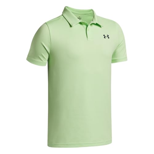 Under Armour Boys' Matchplay Golf Polo, (712) Lumos Lime / / Midnight Navy, X-Large