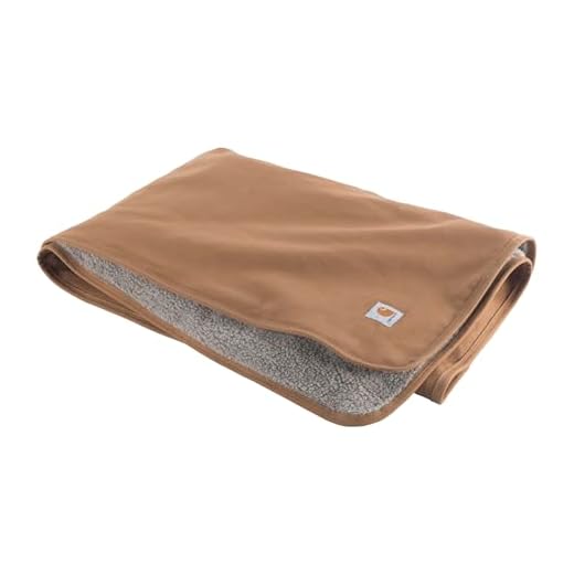 Carhartt Firm Duck Sherpa-Lined Throw Blanket, Reversible Pet Blanket With Water Repellent Coating, Carhartt Brown