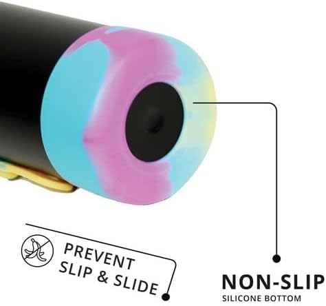 Elemental Iconic Water Bottle for School - 100% Leak-Proof Insulated Water Bottles with Straw Lid & Pop-It Handle - Triple-Wall Insulated & BPA-Free, 20oz – Black Tie Dye - Image 7