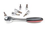 【Paket】 Werkzeug-Set enthält T-25, T-27, T-30, T-35, T-40, T-45 und T-50 Torx-Bits, Ratsche und Aufbewahrungstasche.