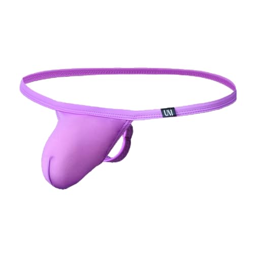 Men's Crotchless Thong Sexy Low-Rise G-String Underwear with Ring Buckle