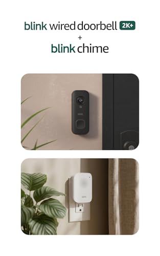 Image of Blink Wired Doorbell 2K+ (all-new) and Blink Chime (newest model) - Head-to-Toe 2K video doorbell, continuous hardwired power, in-home chime, enhanced audio - (Black)