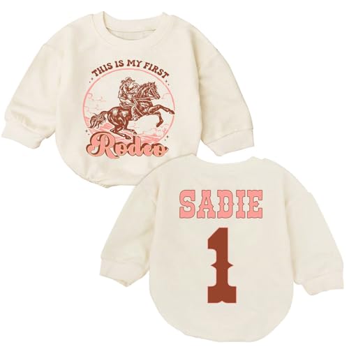 Personlized 1st Birthday Girl Outfit, Baby Girl Rodeo Outfit, First Rodeo Outfit Girl, Baby Girl Cowgirl Romper