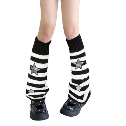 Image of XEPST Leg Warmers Harajuku Leg Warmers Kawaii Leg Warmers for Women Girls, Striped Style