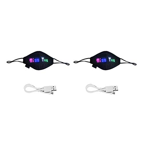 Preisvergleich Produktbild LHDDWY Bluetooth LED programmierbare Gesichtsabdeckung, benutzerdefiniertes Schild, USB wiederaufladbar, leuchtend Face Cover für Halloween